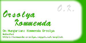 orsolya kommenda business card